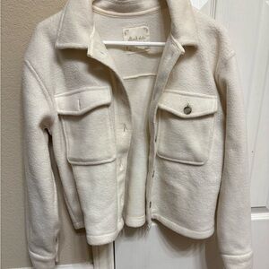 Altar'd State White Teddy Jacket with Relaxed Fit